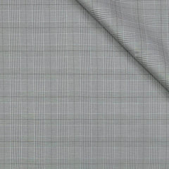 Trouser Fabric Reid & Taylor Super Fine Giza Cotton Mild Check Color Zinc Grey