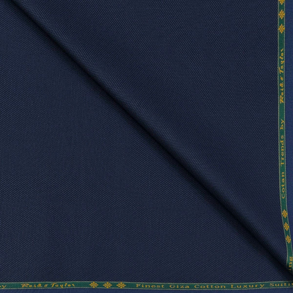 Trouser Fabric Reid & Taylor Super Fine Giza Cotton Dobby Color Dark Blue