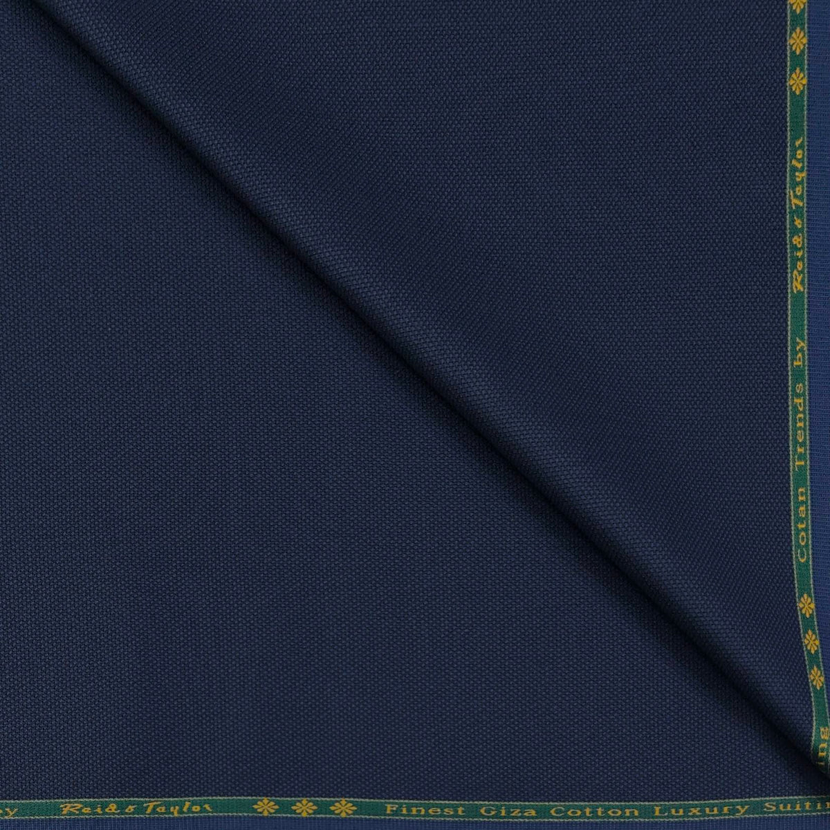 Trouser Fabric Reid & Taylor Super Fine Giza Cotton Dobby Color Dark Blue