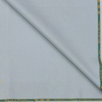 Trouser Fabric Reid & Taylor Super Fine Giza Cotton Pin Check Color Light Blue