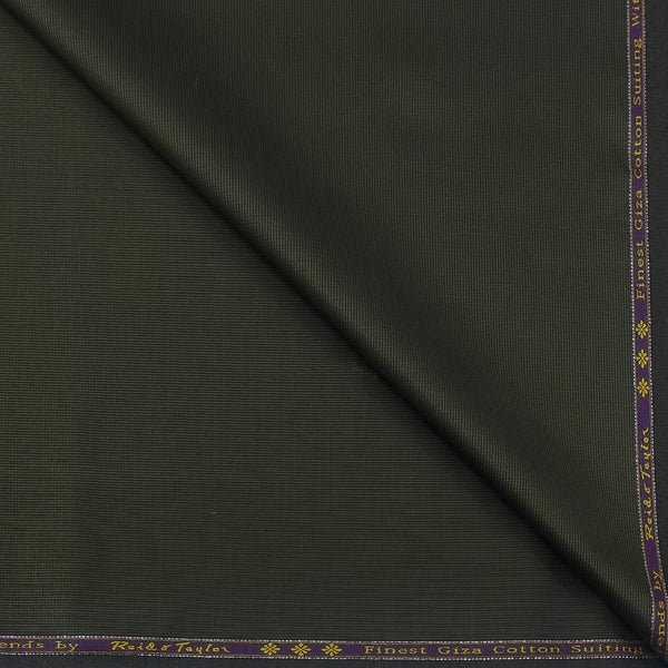 Trouser Fabric Reid & Taylor Super Fine Giza Cotton Plain Color Moss Green
