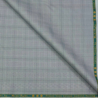 Trouser Fabric Reid & Taylor Super Fine Giza Cotton Mild Check Color Grey