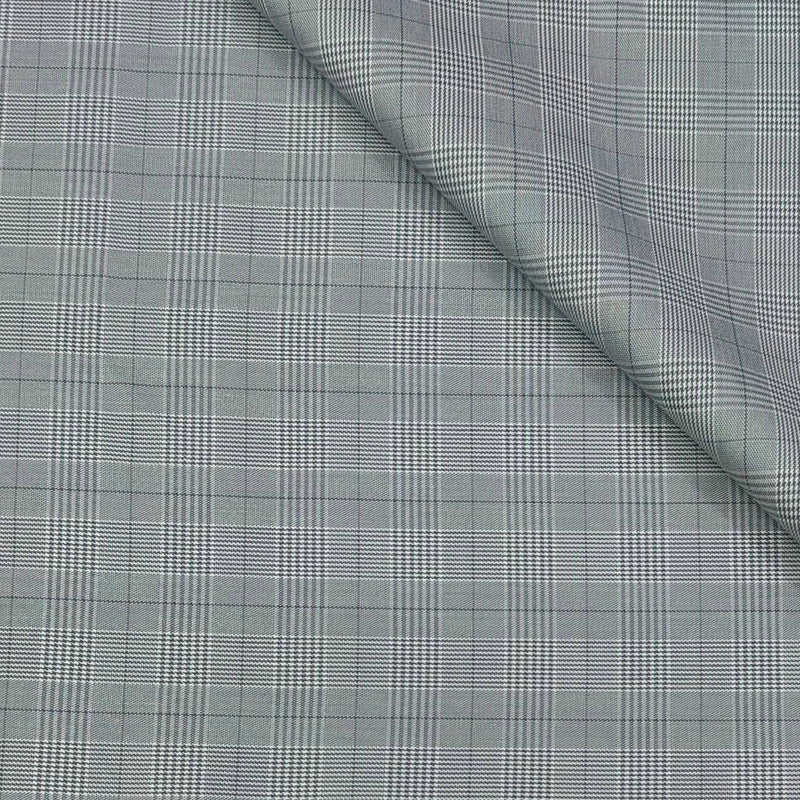 Trouser Fabric Reid & Taylor Super Fine Giza Cotton Mild Check Color Grey