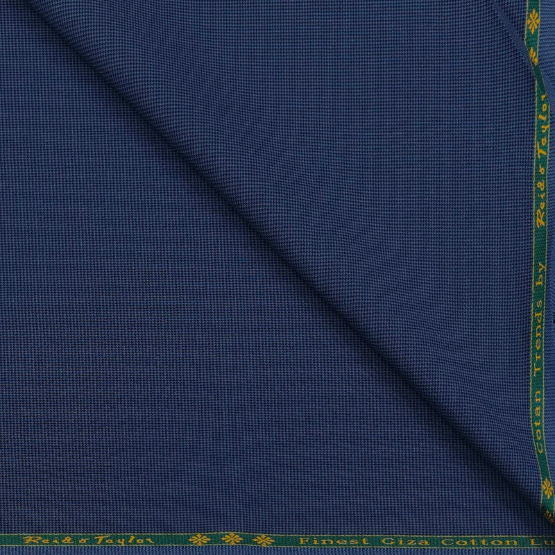 Trouser Fabric Reid & Taylor Super Fine Giza Cotton Textured Color Cobalt Blue