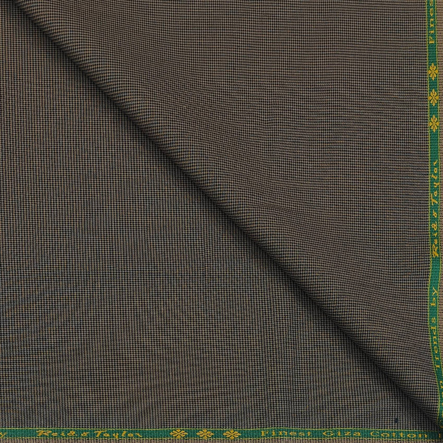 Trouser Fabric Reid & Taylor Super Fine Giza Cotton Textured Color Ant Brown