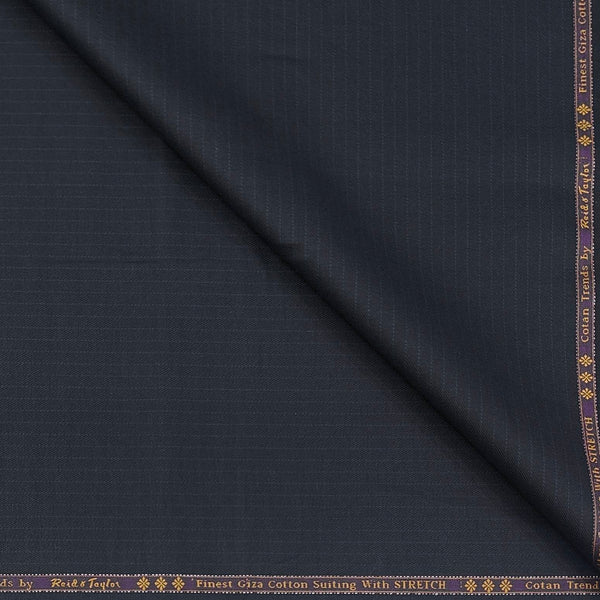 Trouser Fabric Reid & Taylor Super Fine Giza Cotton Small Lining Color Dark Blue