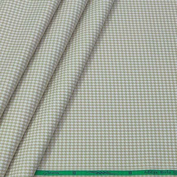 Shirt Fabric Grasim 100% Cotton Pin Check Colour Brown