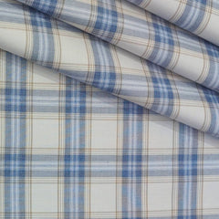 Shirt Fabric Grasim 100% Cotton Broad Check Colour Grey N Blue