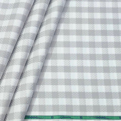 Shirt Fabric Grasim 100% Cotton Check Colour Grey N White