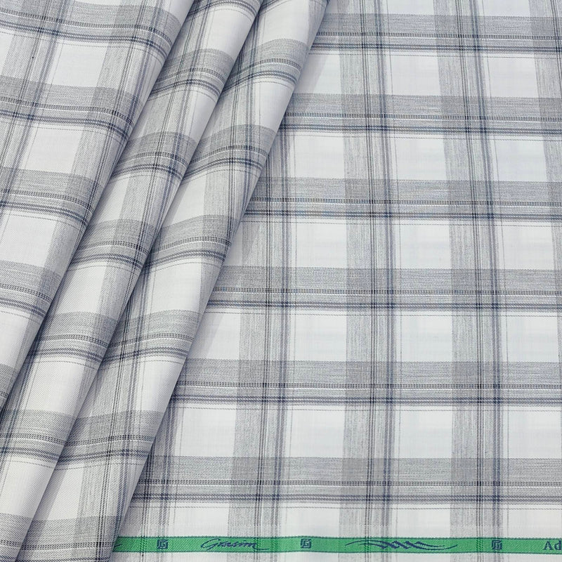 Shirt Fabric Grasim 100% Cotton Broad Check Colour Black N White