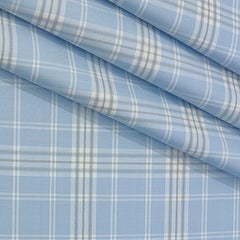 Shirt Fabric Grasim 100% Cotton Broad Check Colour Blue