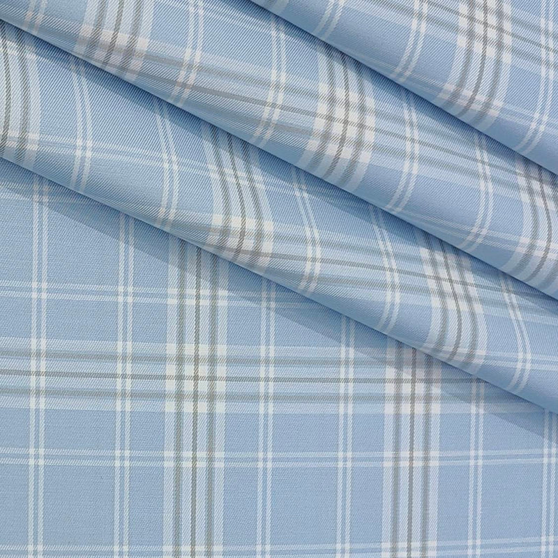 Shirt Fabric Grasim 100% Cotton Broad Check Colour Blue