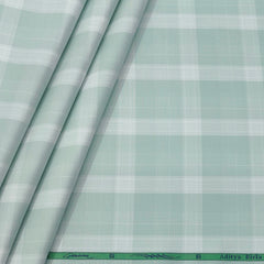 Shirt Fabric Grasim 100% Cotton Broad Check Colour Mint Green