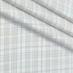 Shirt Fabric Grasim 100% Cotton Check Colour Brown N Off White