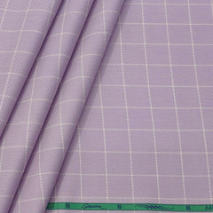 Shirt Fabric Grasim 100% Cotton Check With Jacquard Colour Lavender