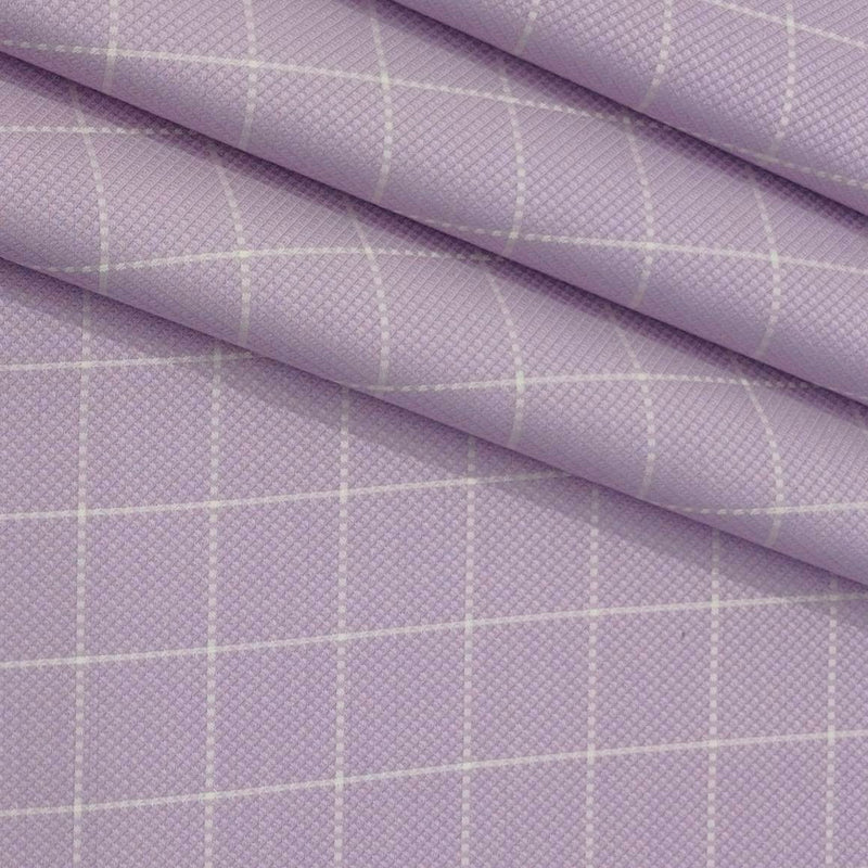 Shirt Fabric Grasim 100% Cotton Check With Jacquard Colour Lavender