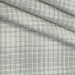 Shirt Fabric Grasim 100% Cotton Check Colour Ash Brown
