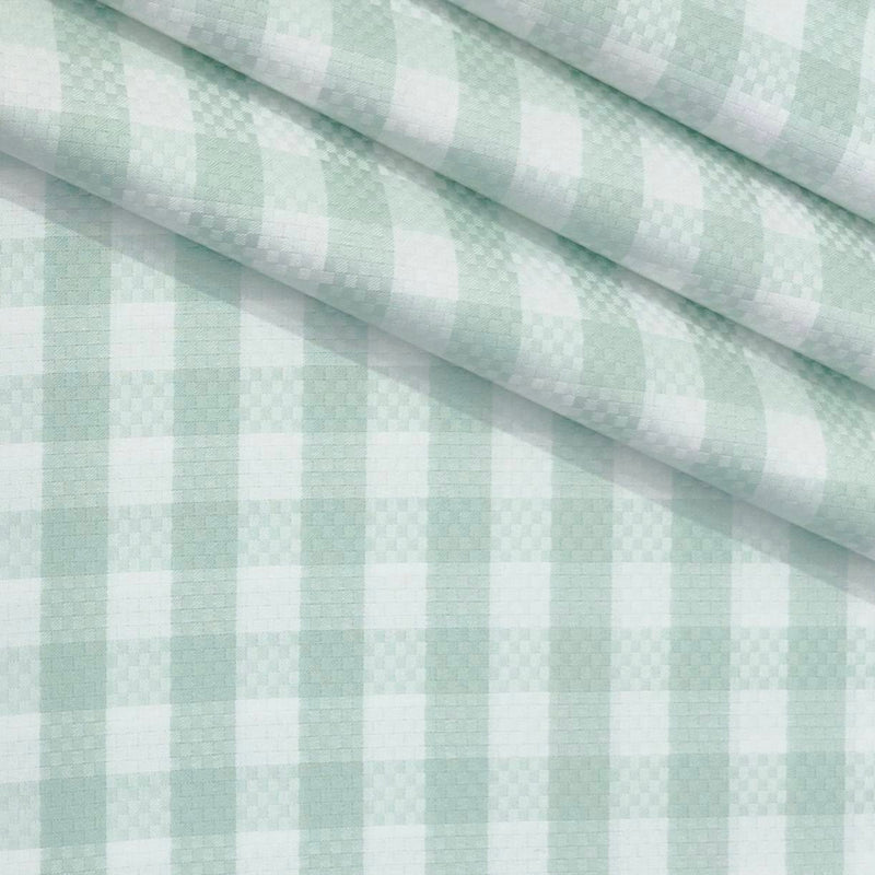 Shirt Fabric Grasim 100% Cotton Check With Jacquard Colour Mint Green