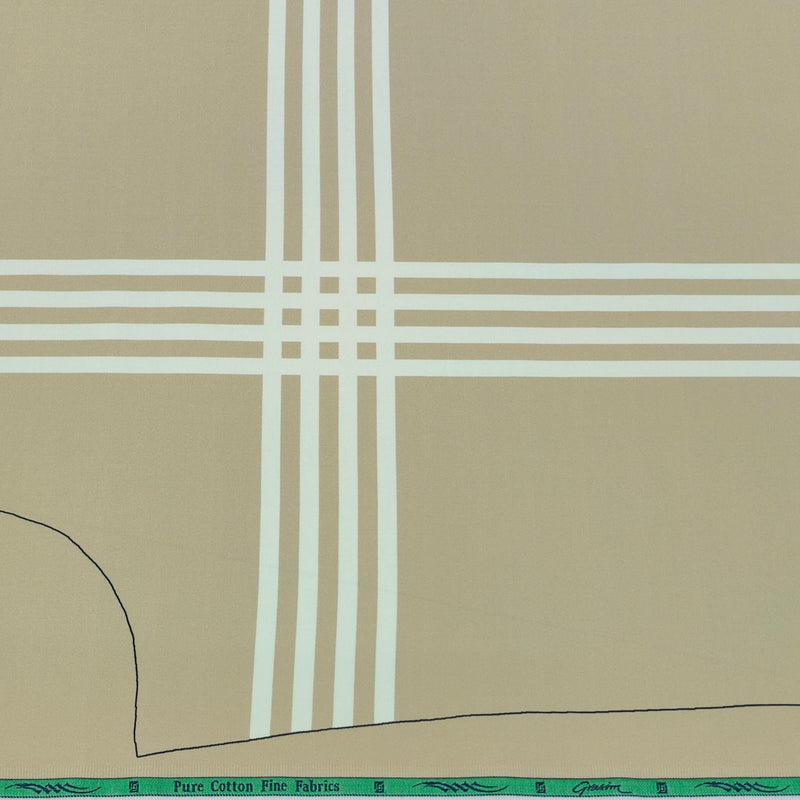 Shirt Fabric Grasim 100% Cotton Designer Digital Print Colour Latte Brown