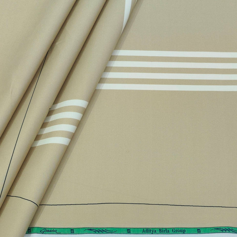 Shirt Fabric Grasim 100% Cotton Designer Digital Print Colour Latte Brown