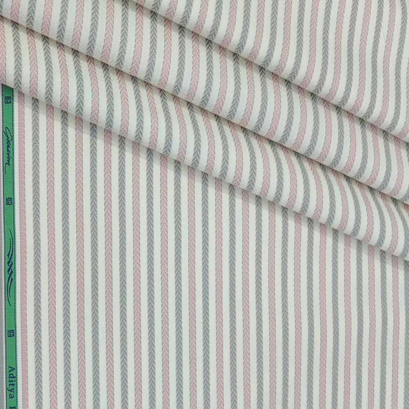 Shirt Fabric Grasim 100% Cotton Lining Colour Ash Cream