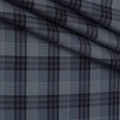Shirt Fabric Grasim 100% Cotton Broad Check Colour Grey N Black