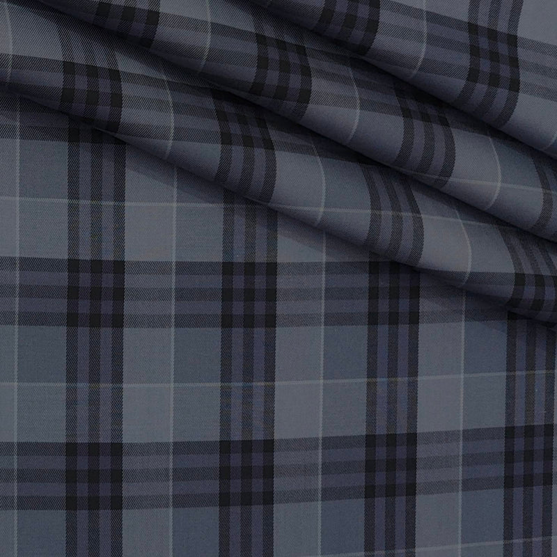 Shirt Fabric Grasim 100% Cotton Broad Check Colour Grey N Black