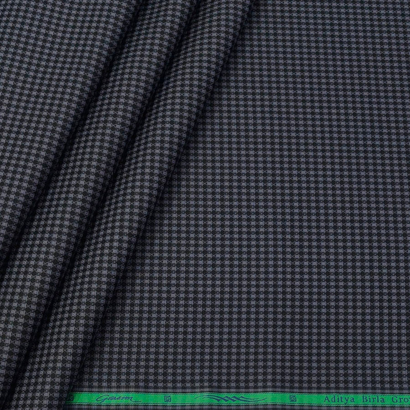 Shirt Fabric Grasim 100% Cotton Pin Check Colour Lavender Black