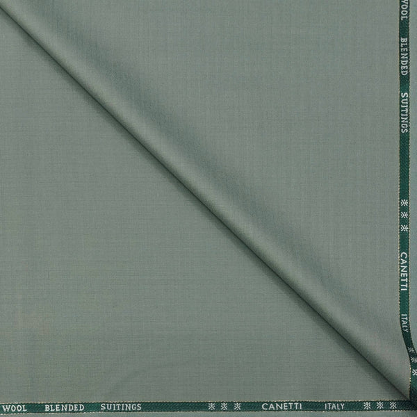Trouser Fabric Canetti Italy Luxury 100s Wool Blended Self Lining Colour Gin Green