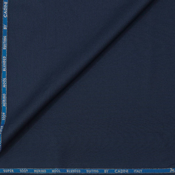 Trouser Fabric Canetti Italy Luxury 100s Wool Blended Textured Colour Dark Blue