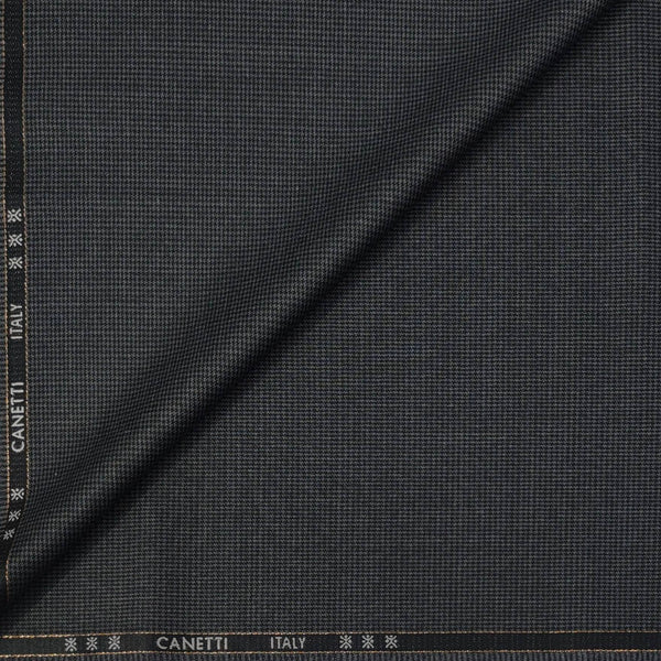 Trouser Fabric Canetti Italy Luxury 100s Wool Blended Zigzag Colour Black N Grey