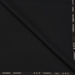Trouser Fabric Canetti Italy Luxury 100s Wool Blended Textured Colour Black