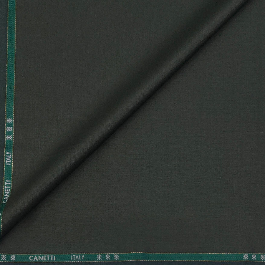 Trouser Fabric Canetti Italy Luxury 100s Wool Blended Plain Colour Faded Green