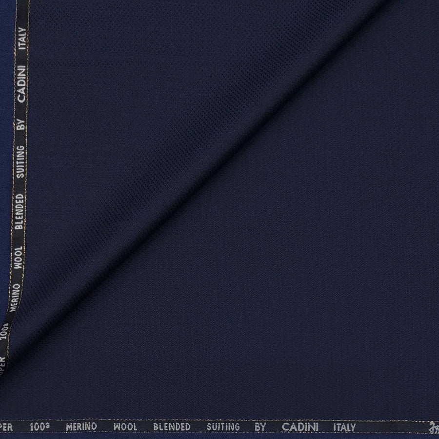 Trouser Fabric Canetti Italy Luxury 100s Wool Blended Dobby Colour Cobalt Blue