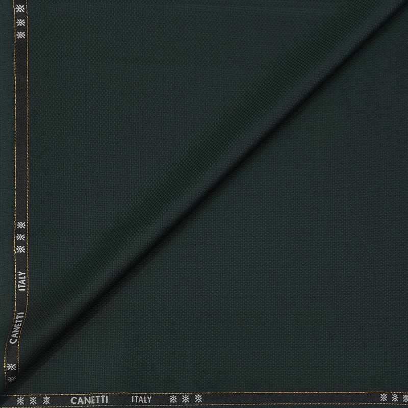 Trouser Fabric Canetti Italy Luxury 100s Wool Blended Dobby Colour Jungle Green
