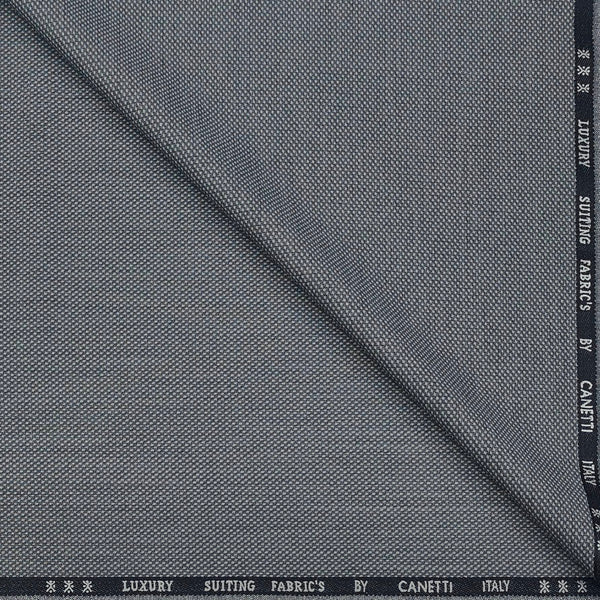 Trouser Fabric Canetti Italy Luxury Poly Viscose ZigZag Colour Light Grey