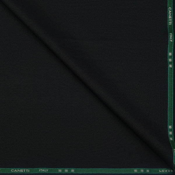 Trouser Fabric Canetti Italy Luxury Stretchable Poly Viscose Dotted Colour Black