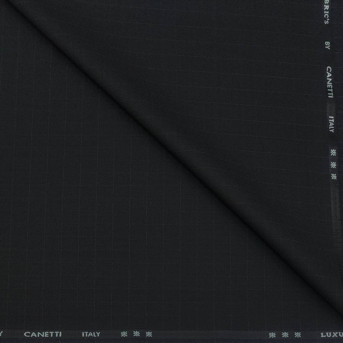 Trouser Fabric Canetti Italy Luxury Stretchable Poly Viscose Check Colour Dark Grey