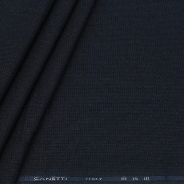 Trouser Fabric Canetti Italy Luxury TR 4Way Lycra Pin Check Colour Greyish Blue