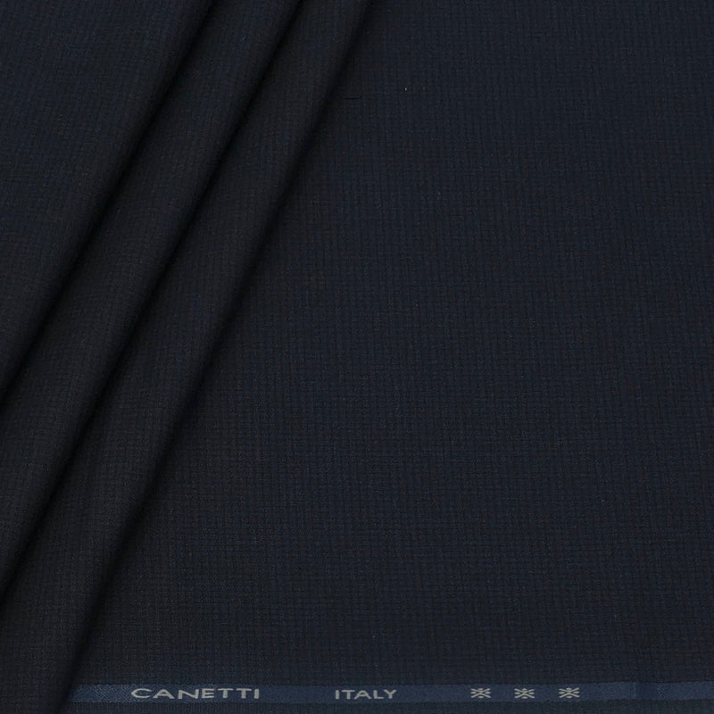 Trouser Fabric Canetti Italy Luxury TR 4Way Lycra Pin Check Colour Greyish Blue