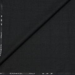 Trouser Fabric Canetti Italy Luxury TR 4Way Lycra Broad Check Colour Dull Black