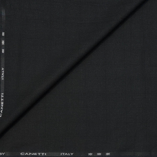 Trouser Fabric Canetti Italy Luxury TR 4Way Lycra Broad Check Colour Dull Black