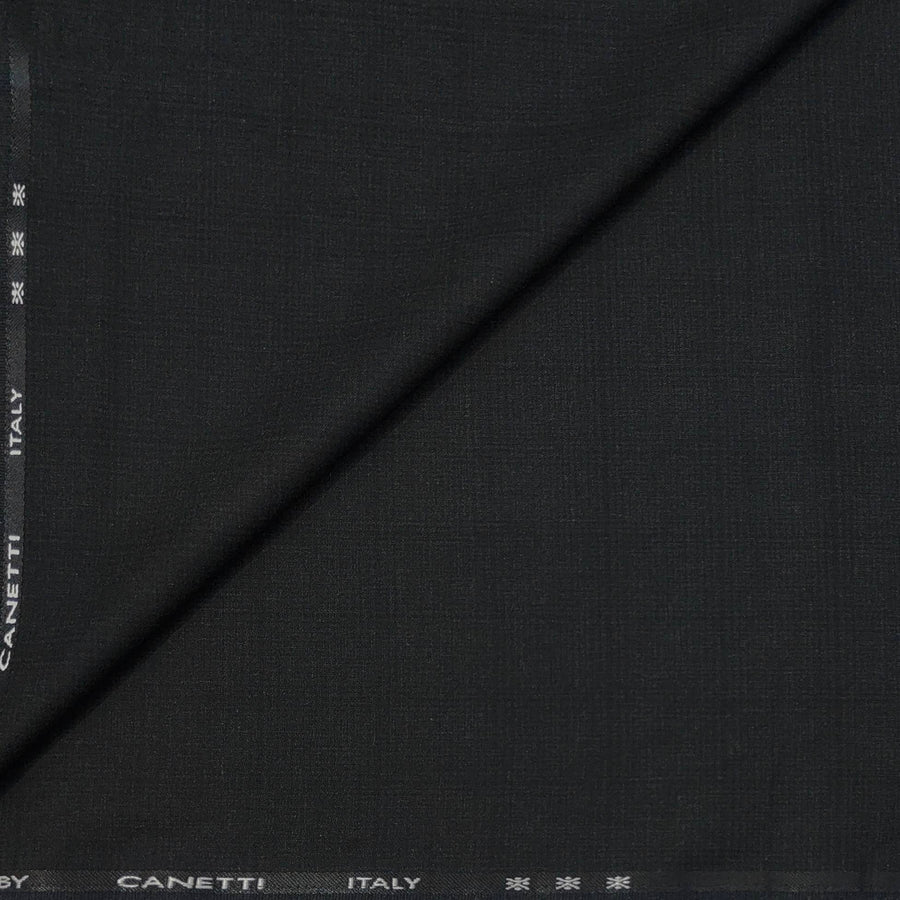 Trouser Fabric Canetti Italy Luxury TR 4Way Lycra Broad Check Colour Dull Black