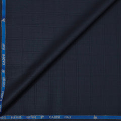 Trouser Fabric Canetti Italy Luxury 90s Wool Blended Broad Check Colour Dark Midnight Blue