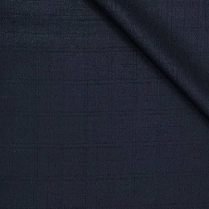 Trouser Fabric Canetti Italy Luxury 90s Wool Blended Broad Check Colour Dark Midnight Blue
