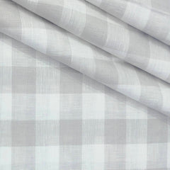 Shirt Fabric Donear 60Lea 100%Linen Broad Check Colour Grey