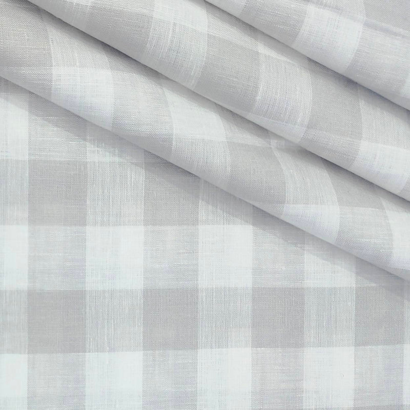 Shirt Fabric Donear 60Lea 100%Linen Broad Check Colour Grey