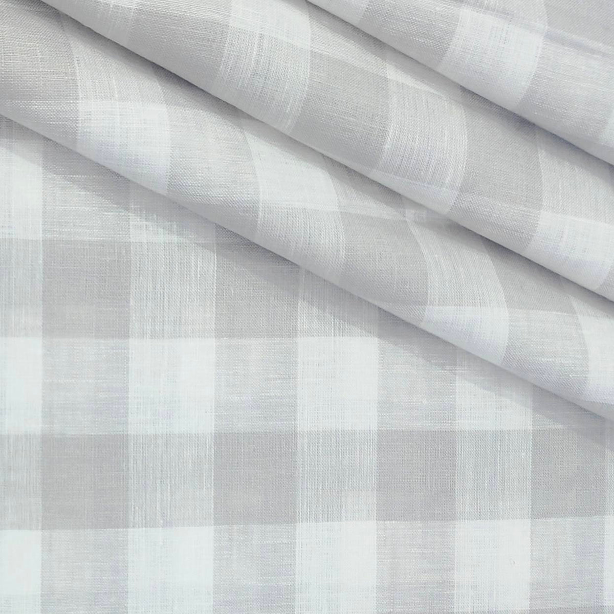 Shirt Fabric Donear 60Lea 100%Linen Broad Check Colour Grey