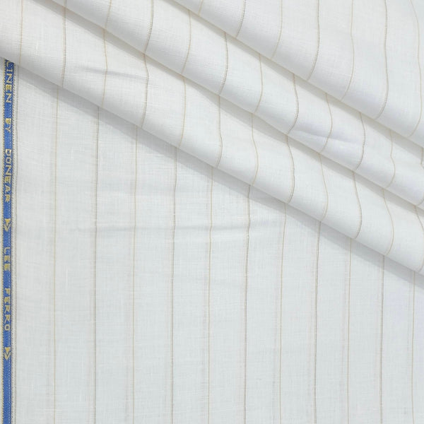 Shirt Fabric Donear 60Lea 100%Linen Broad Lining Colour Brown N White