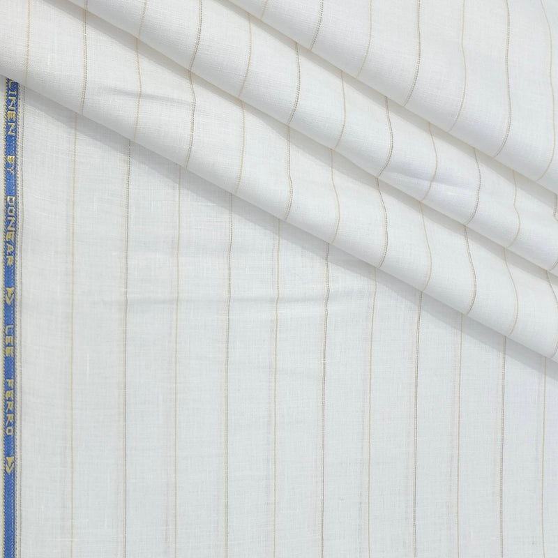 Shirt Fabric Donear 60Lea 100%Linen Broad Lining Colour Brown N White